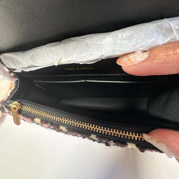 Tory Burch New Mini Kira Tweed Top Handle Chain Wallet Crossbody - Picture 12 of 16